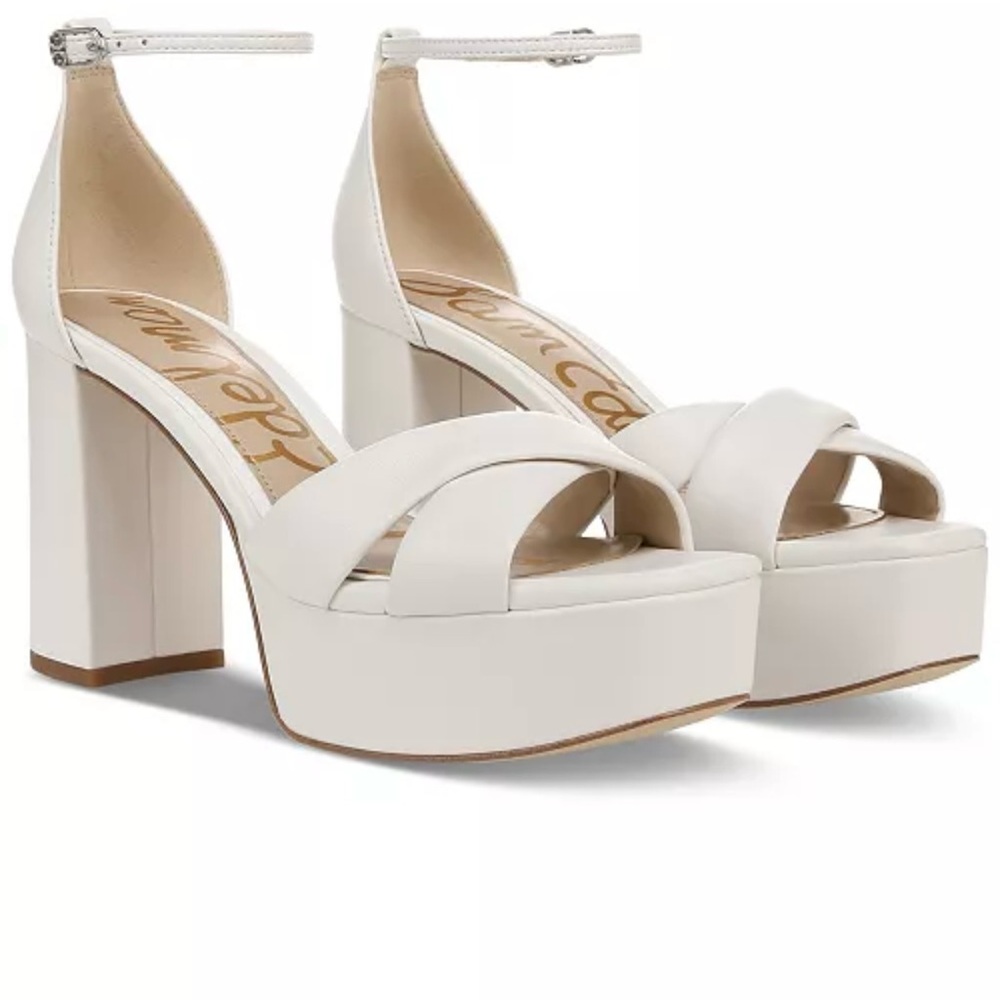 NEW Sam Edelman Cream Platform Heels Size 7.5